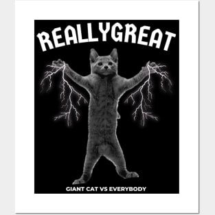 monster : giant cat vs everybody Posters and Art